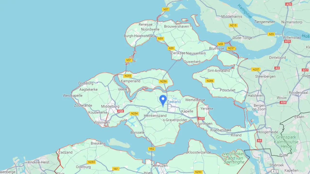 Lokaal adverteren in Zeeland Map