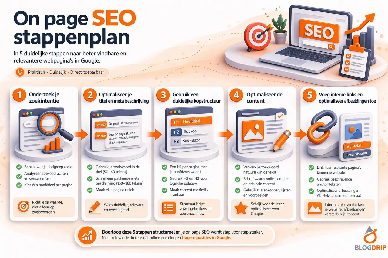 On page SEO stappenplan